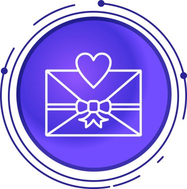 Beyaz arkaplanda izole edilmiş mavi çizgili kalp. Sevgililer Günü. Aşk mektubu aşk romantizmi. Sevgililer Günü. Soyut daire düğmesi. vektör illüstrasyonu