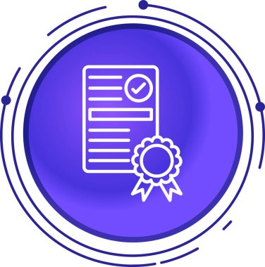 Sertifika ikonu vektör illüstrasyonu