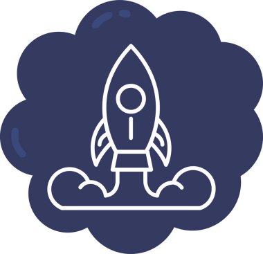 roket web simgesi basit illüstrasyon