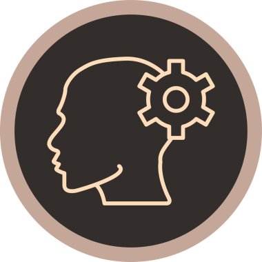 Baş düzleştirilmiş vektör simgesindeki beyin