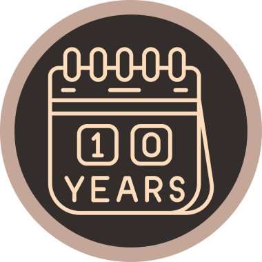 10. yıl dönümü simgesi, basit vektör illüstrasyonu