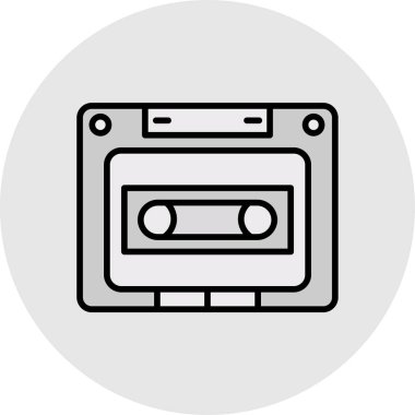 Kaset. Web simgesi basit illüstrasyon