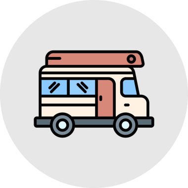 Otobüs. Web simgesi basit tasarım