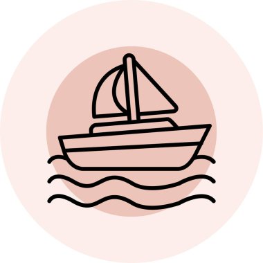 tekne ikonu vektör illüstrasyonu