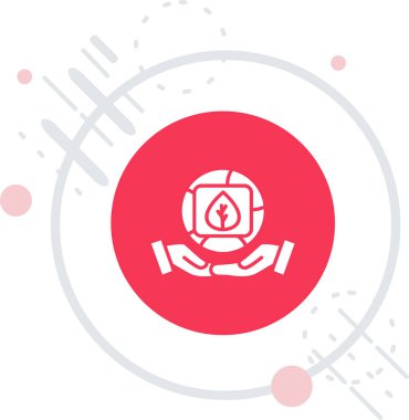 Beyaz çizgi biyolojik tehlike sembolü uzun gölge arkaplanı ile izole edilmiş. Çember altıgen düğmesi. vektör.