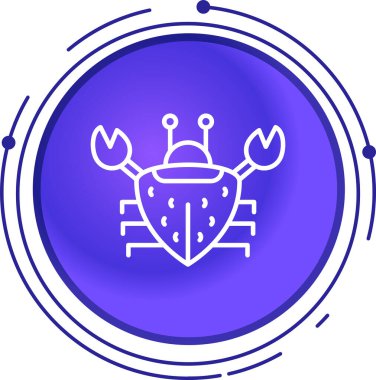 Çizgi Yengeç simgesi beyaz arkaplanda izole edildi. Renkli taslak konsepti. Vektör..