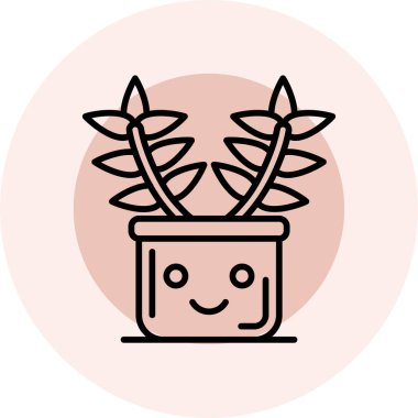 Kaktüs. Web simgesi basit illüstrasyon