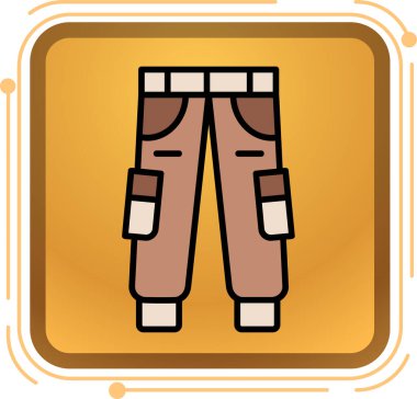 Kahverengi pantolon simgesi beyaz arkaplanda izole edilmiş. Erkek pantolonu imzası. vektör illüstrasyonu