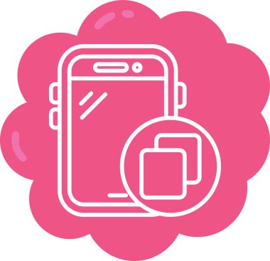 Bir cep telefonu simgesinin vektör illüstrasyonu