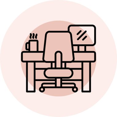 Bir ofis simgesinin vektör illüstrasyonu