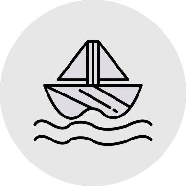 tekne ikonu vektör illüstrasyonu