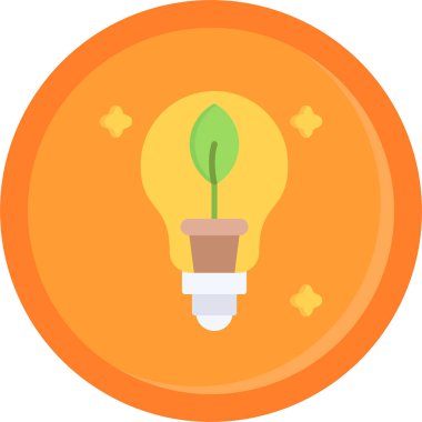 Düz biçimli ampul fikir simgesi