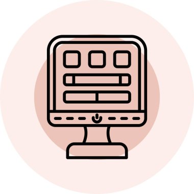 bilgisayar izleme simgesi, vektör illüstrasyonu