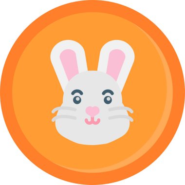 Tavşan düz vektör simgesi