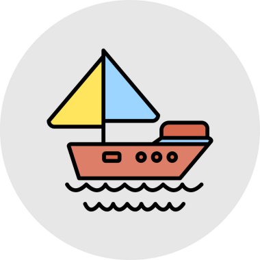 Gemi simgesi vektör illüstrasyonu