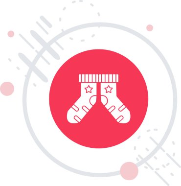 Beyaz arka planda izole edilmiş çizgi Noel çorabı ve hediye ikonu. Mutlu noeller ve mutlu yıllar. Renkli taslak konsepti. vektör