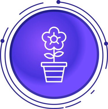 Beyaz arkaplanda çizgi çiçeği ikonu izole edildi. Renkli taslak konsepti. Vektör