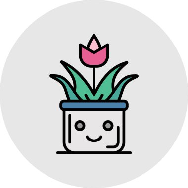 çiçek saksısı vektör illüstrasyonu