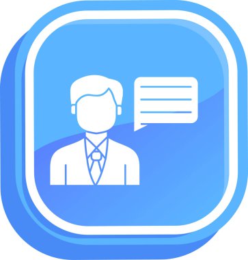 Konuşma balonu olan bir adamın vektör çizimi