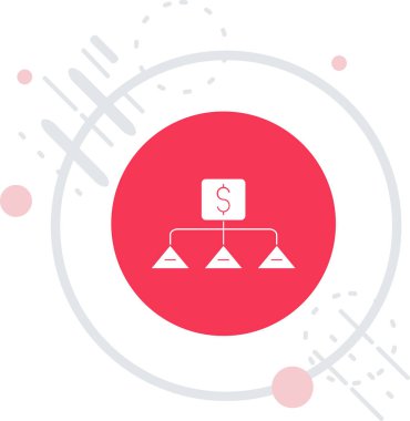 Beyaz arkaplanda izole edilmiş madeni para simgesi olan dolar sembolü. Dolar döviz tabelası. Finansal tasarruflar, nakit veya yatırım. eğimli çember rastgele çizimi.