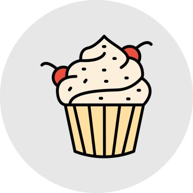 Kek ikonu. vektör illüstrasyonu