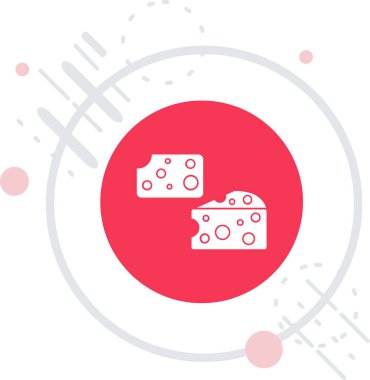 Çizgi Peynir simgesi beyaz arkaplanda izole edildi. Renkli taslak konsepti. Vektör.