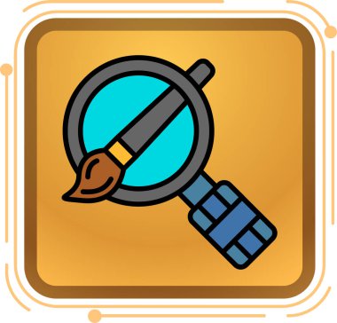 Büyüteç ve sembol simgesi