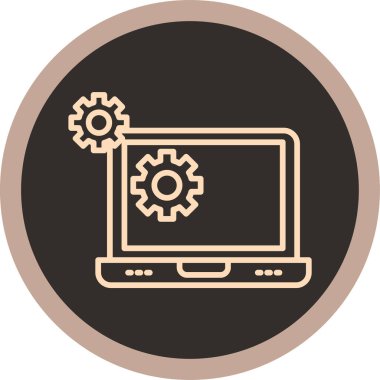 dizüstü bilgisayar simgesi, vektör illüstrasyonu