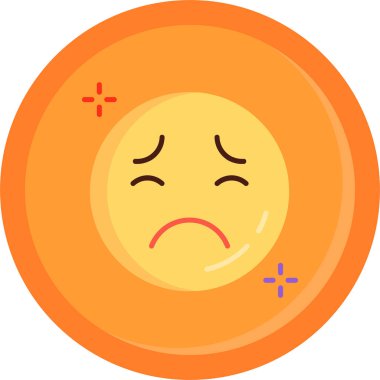 Üzgün ifade simgesi, vektör çizim