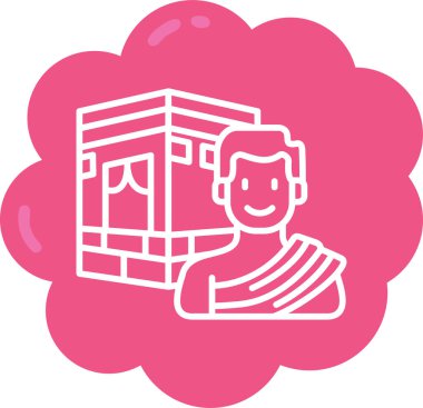 Bir evin karikatür simgesinin vektör çizimi