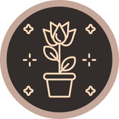 Bitki. Web simgesi basit illüstrasyon