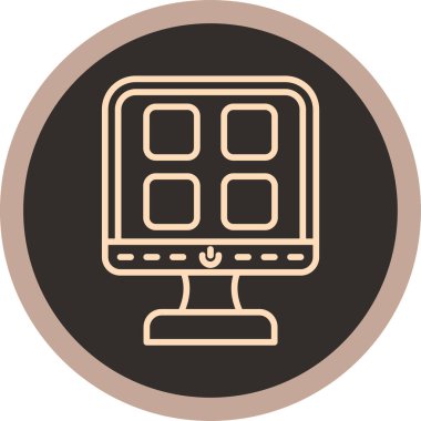 Bilgisayar ekranı. Web simgesi vektör illüstrasyonu