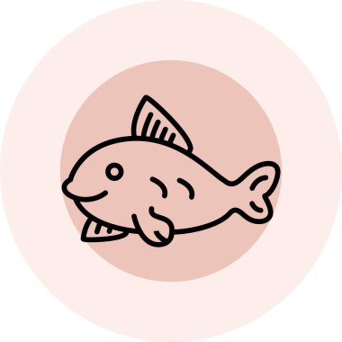 balık simgesi vektör illüstrasyonu