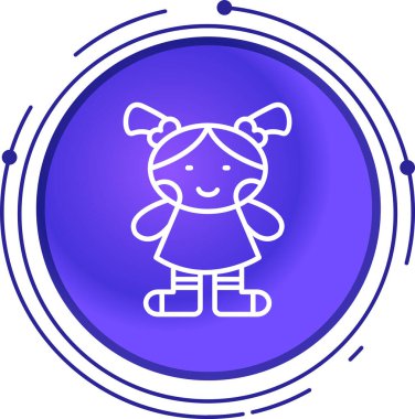 Saç stili ve saç stili olan çizgi kadın avatarı