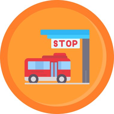 dur durak simgesi düz stil