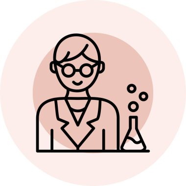 Bilim adamı. Web simgesi basit illüstrasyon