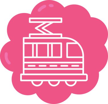 tren. Web simgesi basit illüstrasyon