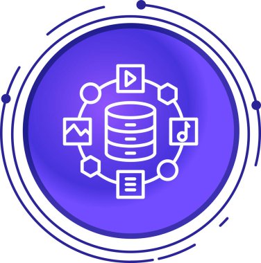 veri merkezi simgesi. Web için sunucu merkezi vektör simgelerinin taslağı. beyaz üzerine izole