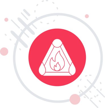 çizgi yanan alev simgesi beyaz arkaplanda izole edildi. Yanan sembollü ateş ve yanan ateş. Renkli taslak konsepti. vektör.