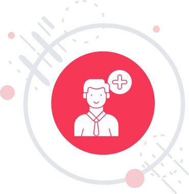 doktor düz simge, vektör, illüstrasyon, doktor konsepti