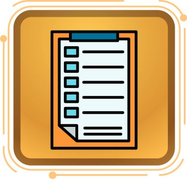 belge simgesi. Düz renk. vektör illüstrasyonu.