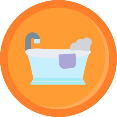 Banyo web simgesi, basit vektör illüstrasyonu