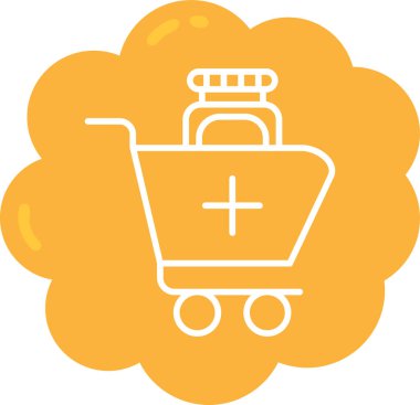 Vagon arabası ikonu düz stil