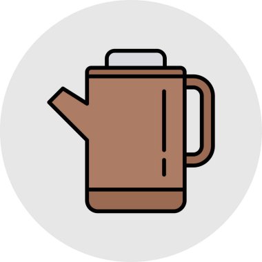 Kahve kupası ikonu. Web için kahve kupası vektör simgelerinin özet çizimi