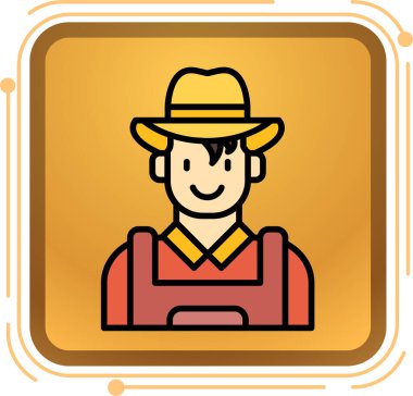 çiftçi ikonu vektör illüstrasyonu