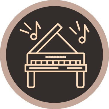 piyano simgesi vektör illüstrasyonu