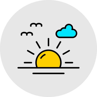 Hava durumu simgesi, vektör illüstrasyonu