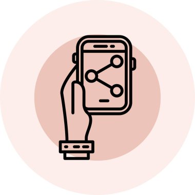 Zincirli akıllı telefonun vektör çizimi