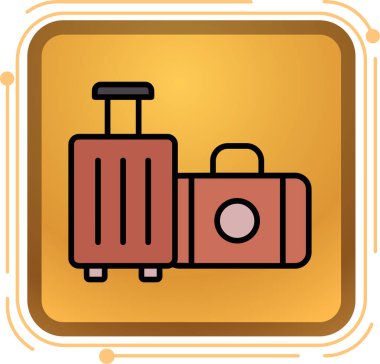 bavul ikonu vektör illüstrasyonu