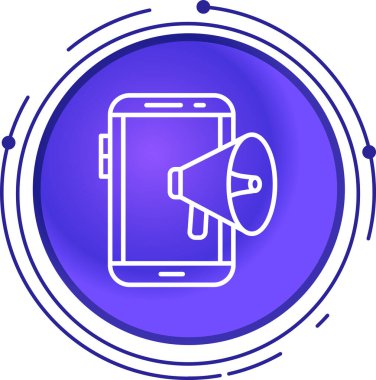 çizgi megafon simgesi beyaz arkaplanda izole edildi. Hoparlör. Renkli bir kavram. Renkli taslak konsepti. vektör